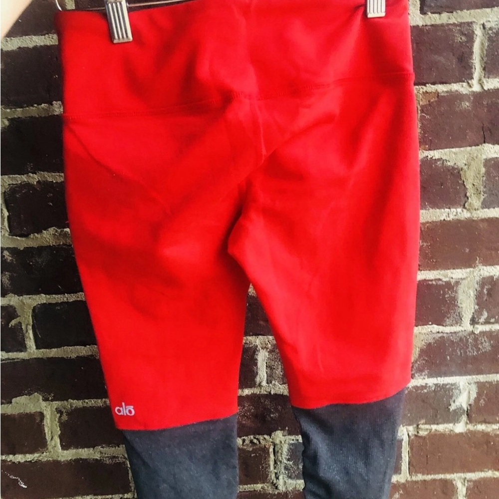 ALO Yoga Red and Black Leggings for Active Comfort